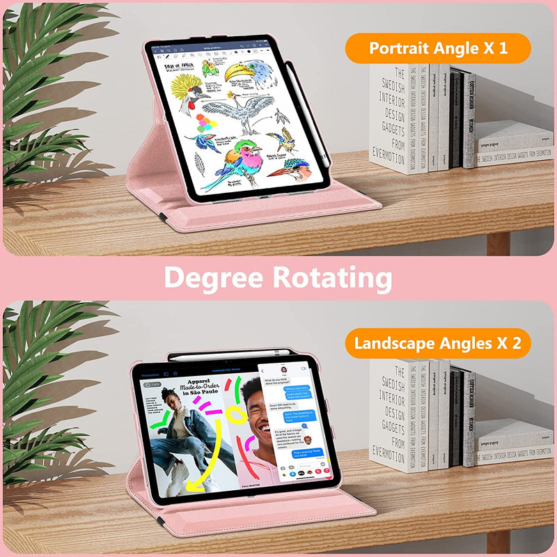 iPad 11-Inch A16 Chip 2025, iPad 10th Gen (2022) 360-Degree Rotating Case w/ Pencil Holder | Fintie
