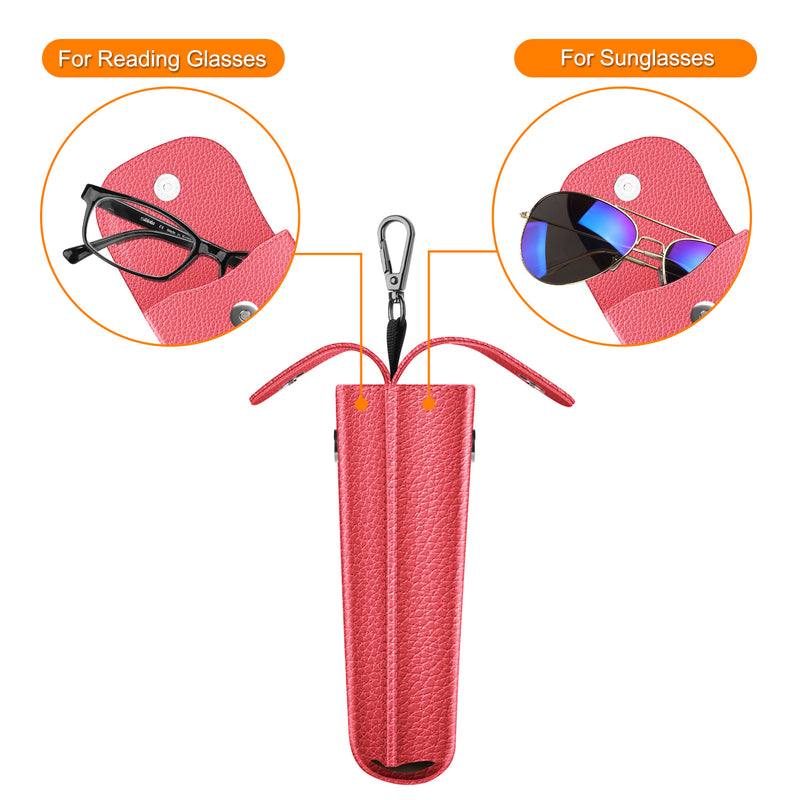 Double Eyeglasses Case with Carabiner Hook | Fintie