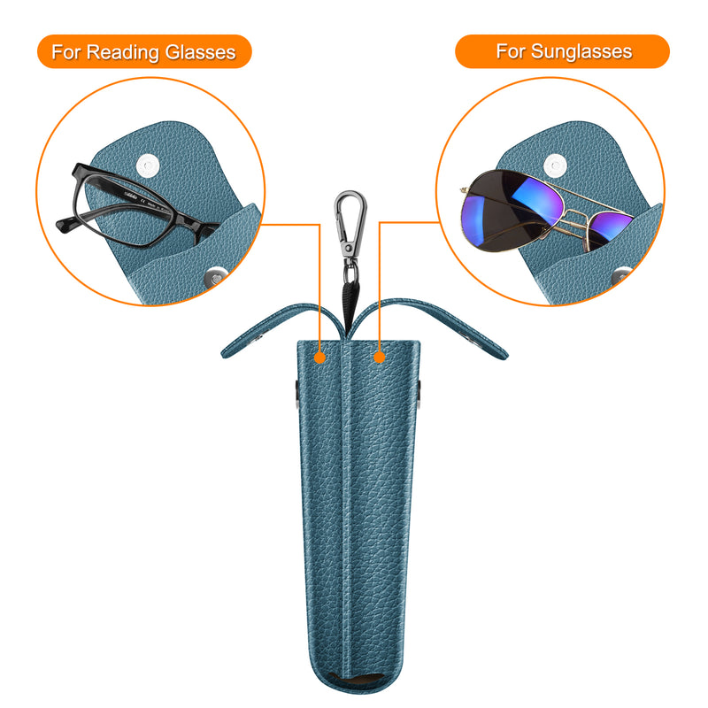 Double Eyeglasses Case with Carabiner Hook | Fintie