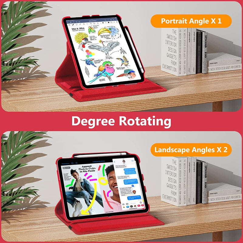 iPad 11-Inch A16 Chip 2025, iPad 10th Gen (2022) 360-Degree Rotating Case w/ Pencil Holder | Fintie