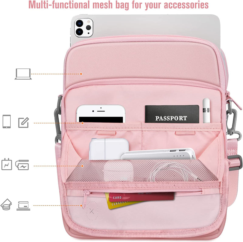 galaxy tab a9 plus sleeve case with room for charging cable, power bank, stylus