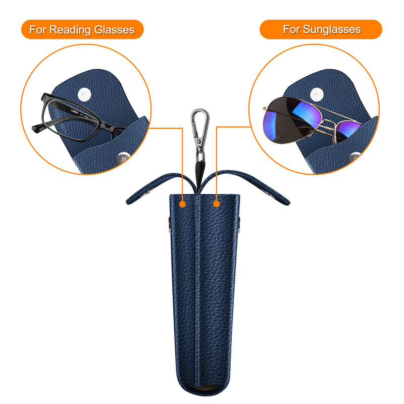 Double Eyeglasses Case with Carabiner Hook | Fintie