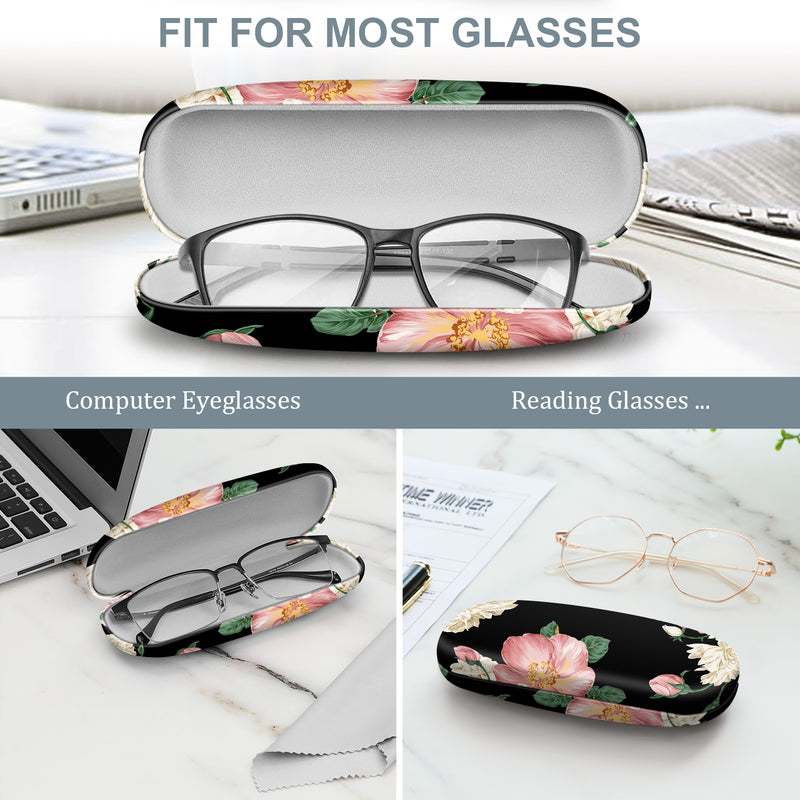 Eyeglasses Holder Box with Cleaning Cloth | Fintie