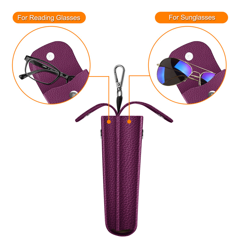 Double Eyeglasses Case with Carabiner Hook | Fintie