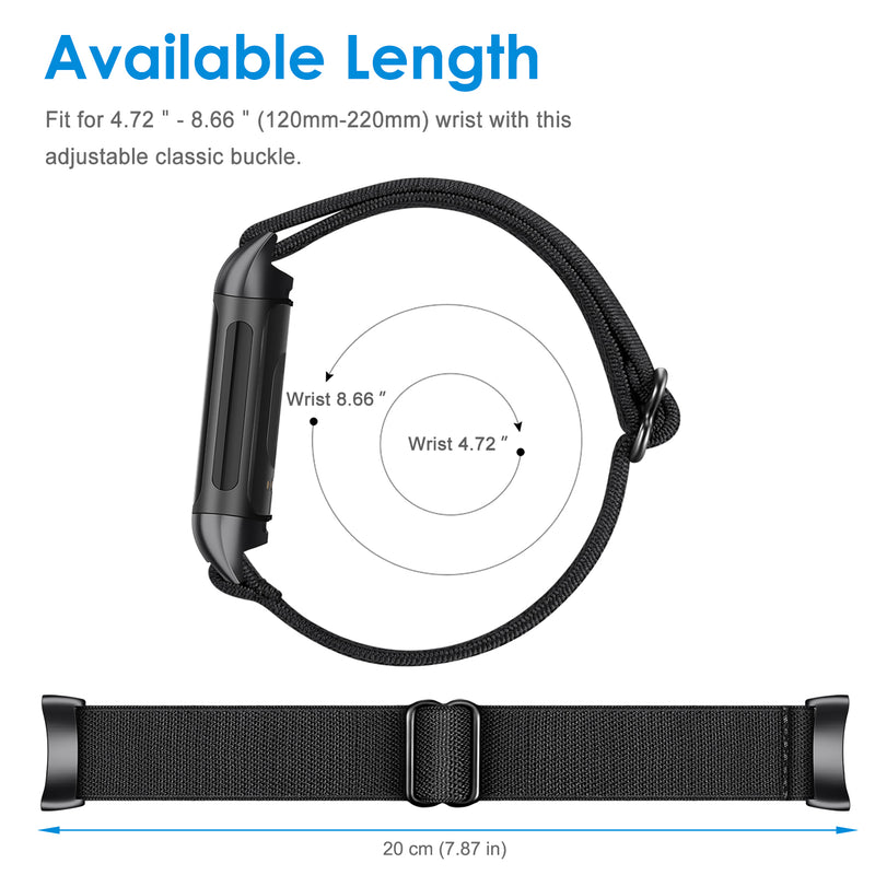 Fitbit Charge 6/5 Adjustable Elastic Nylon Loop Band | Fintie