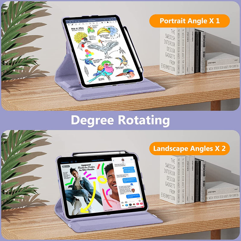 iPad 11-Inch A16 Chip 2025, iPad 10th Gen (2022) 360-Degree Rotating Case w/ Pencil Holder | Fintie