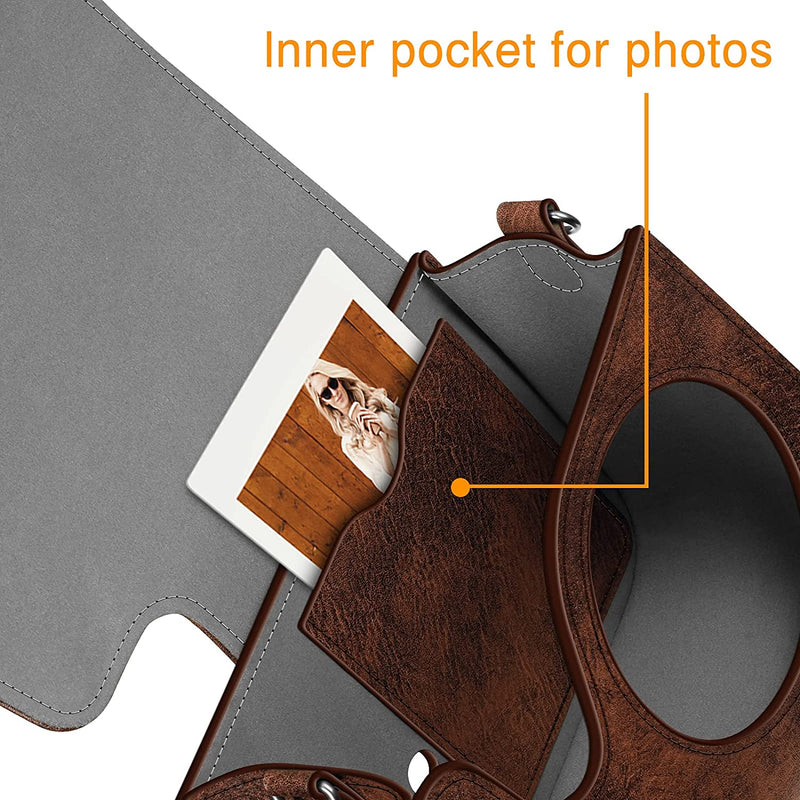 instax mini 7+ case with inner photo pocket