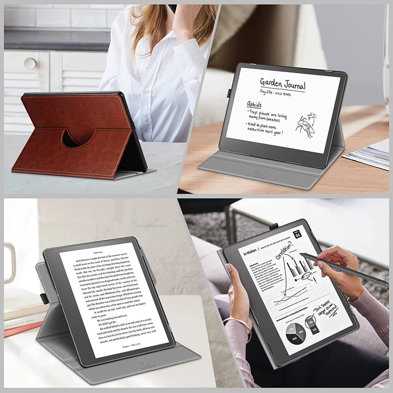 Kindle Scribe (2024/2022) 360-Degree Rotating Case w/ Pencil Holder | Fintie