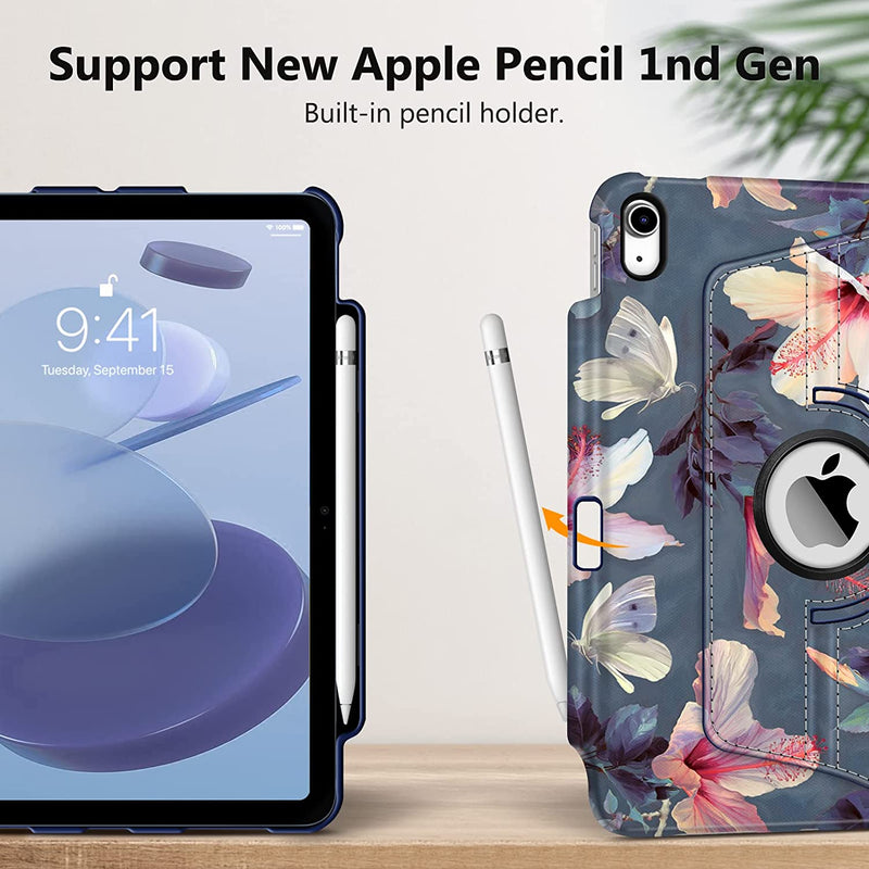 iPad 11-Inch A16 Chip 2025, iPad 10th Gen (2022) 360-Degree Rotating Case w/ Pencil Holder | Fintie