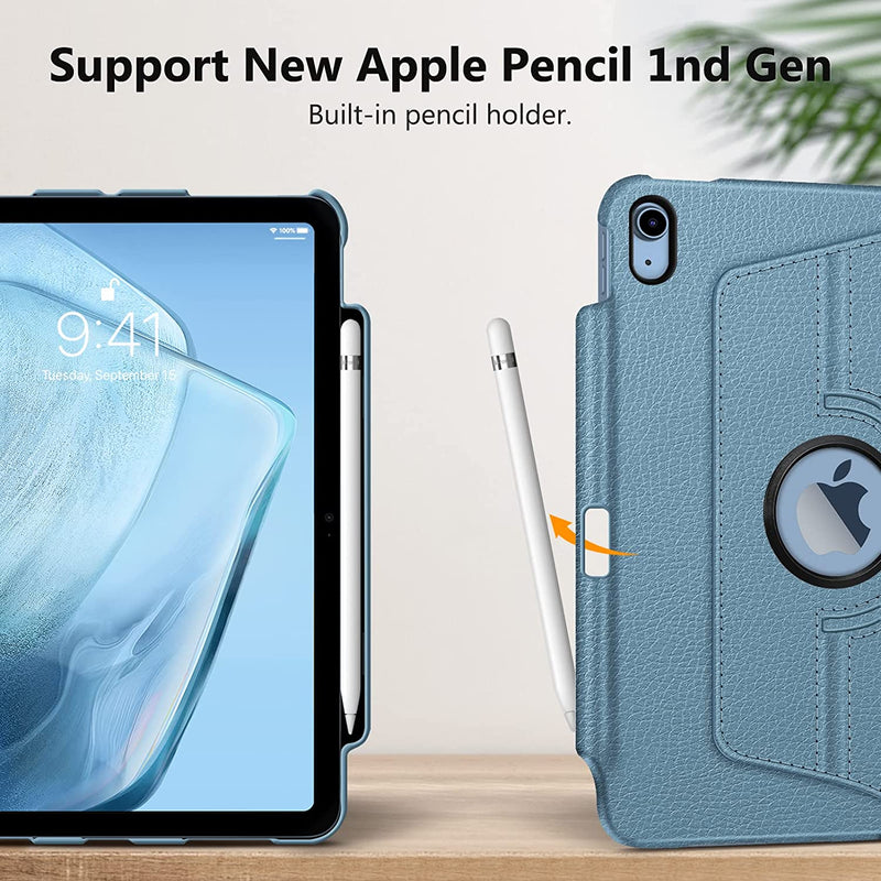 iPad 11-Inch A16 Chip 2025, iPad 10th Gen (2022) 360-Degree Rotating Case w/ Pencil Holder | Fintie