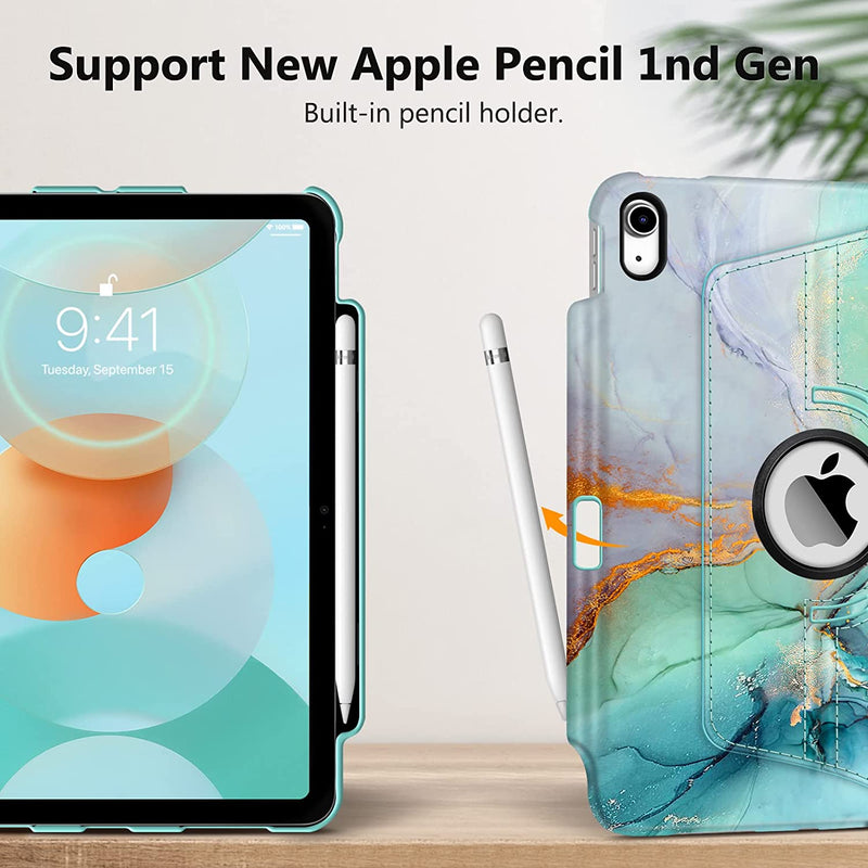 iPad 11-Inch A16 Chip 2025, iPad 10th Gen (2022) 360-Degree Rotating Case w/ Pencil Holder | Fintie