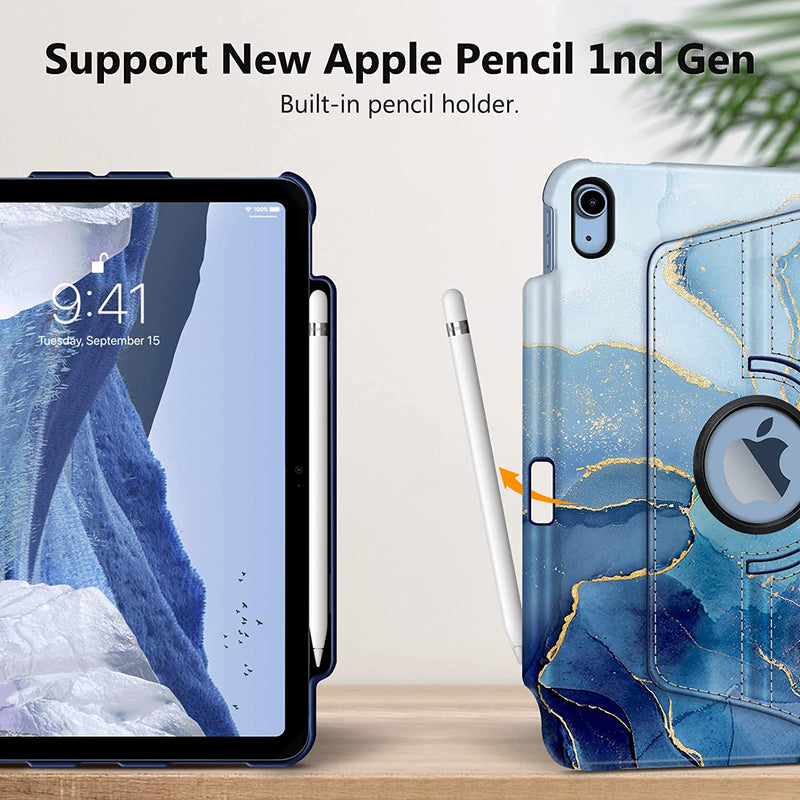 iPad 11-Inch A16 Chip 2025, iPad 10th Gen (2022) 360-Degree Rotating Case w/ Pencil Holder | Fintie