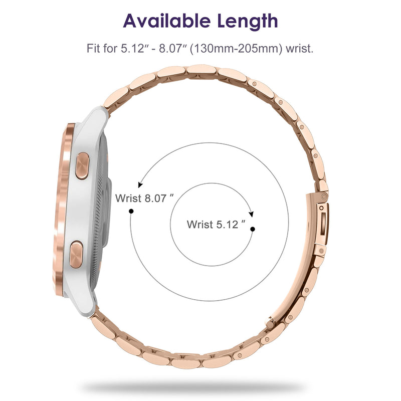 Garmin Vivoactive 4S/Venu 2S/Vivomove 3S Stainless Steel Metal Band | Fintie