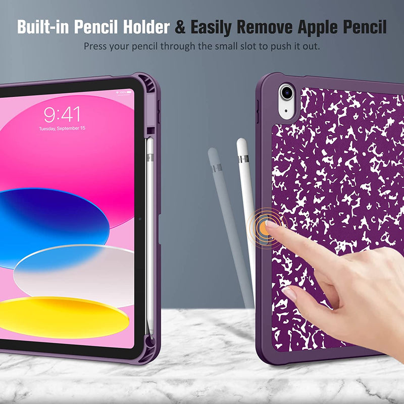 iPad 11-Inch A16 Chip (2025)/iPad 10th Generation 10.9-Inch SlimShell Case w/Soft TPU Stand Back & Pencil Holder | Fintie