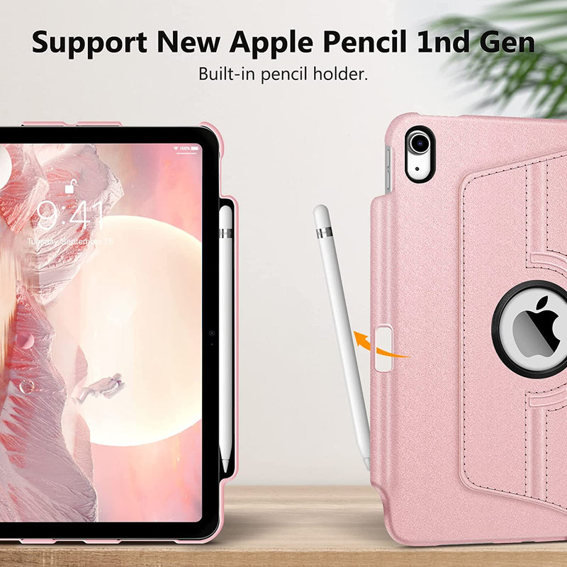 iPad 11-Inch A16 Chip 2025, iPad 10th Gen (2022) 360-Degree Rotating Case w/ Pencil Holder | Fintie