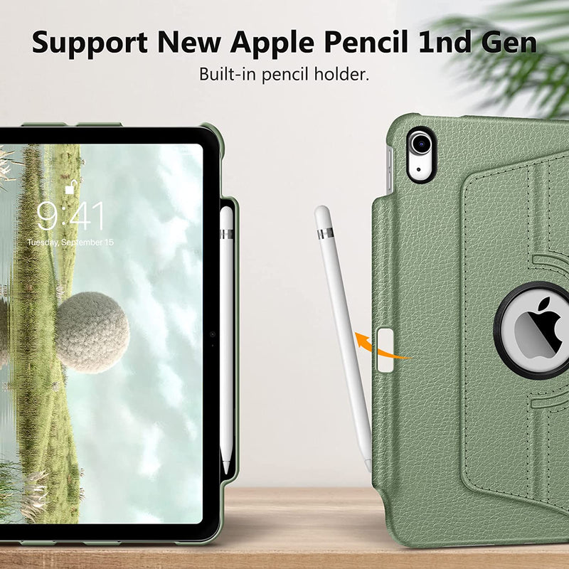 iPad 11-Inch A16 Chip 2025, iPad 10th Gen (2022) 360-Degree Rotating Case w/ Pencil Holder | Fintie