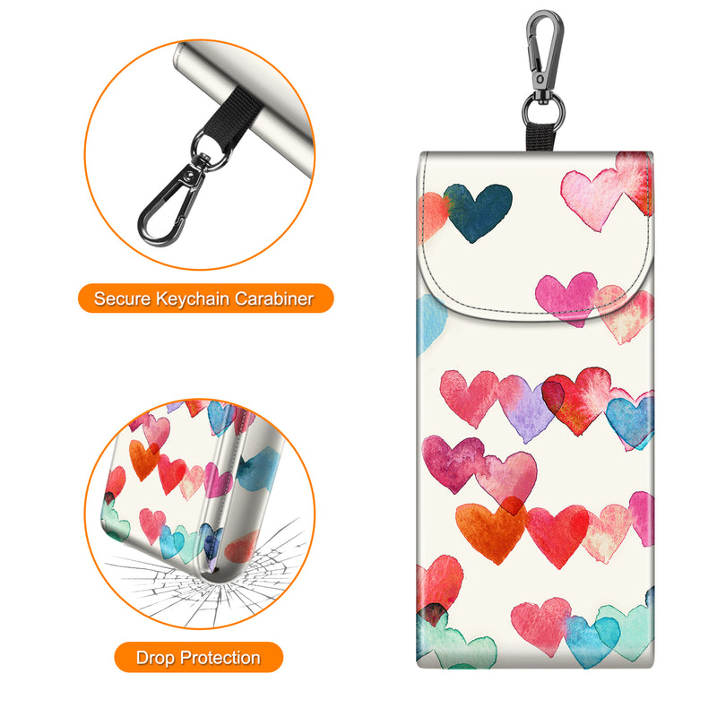 Double Eyeglasses Case with Carabiner Hook | Fintie