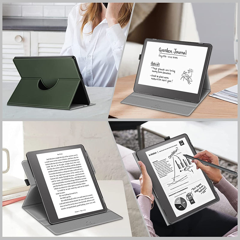 Kindle Scribe (2024/2022) 360-Degree Rotating Case w/ Pencil Holder | Fintie