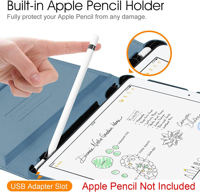 iPad 9th Gen, iPad 8th/7th Gen 360-Degree Rotating Case with Pencil Holder | Fintie