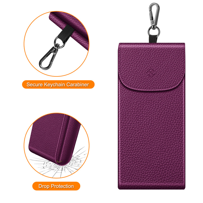 Double Eyeglasses Case with Carabiner Hook | Fintie
