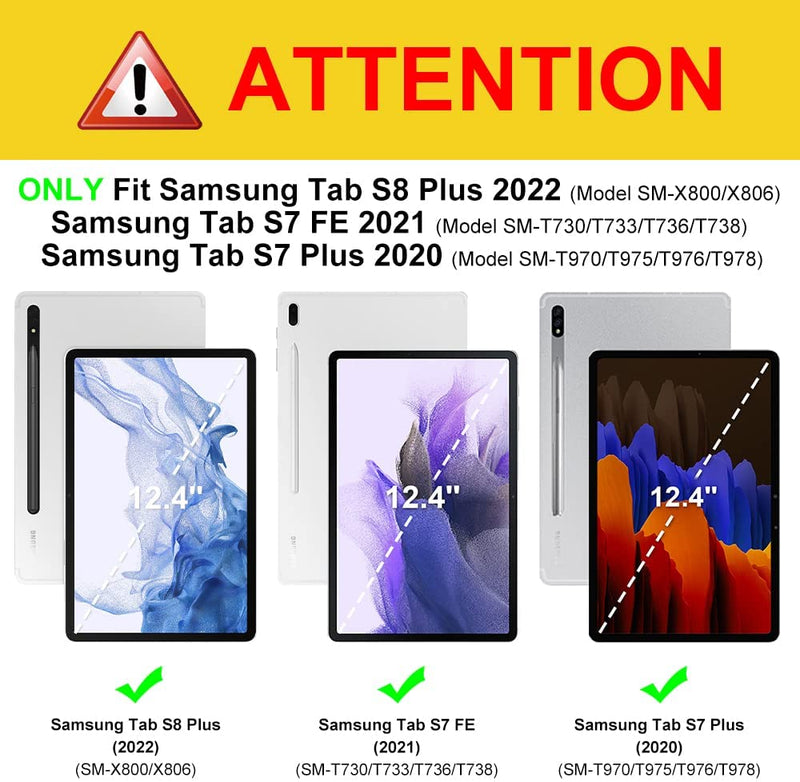 Galaxy Tab S8 Plus 2022/Tab S7 FE/Tab S7 Plus Hybrid Slim Case | Fintie