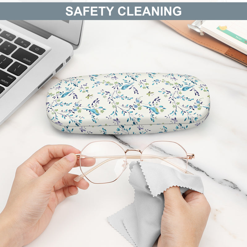 Eyeglasses Holder Box with Cleaning Cloth | Fintie