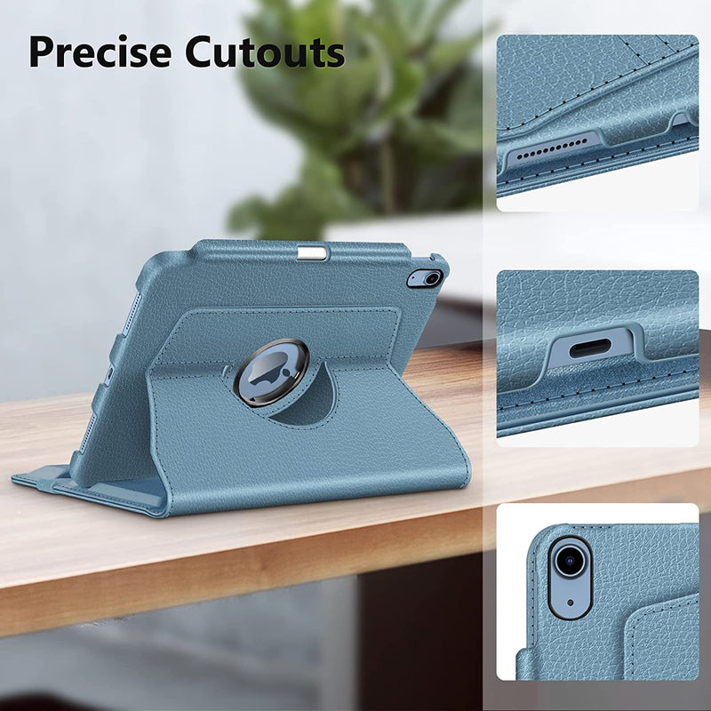 iPad 11-Inch A16 Chip 2025, iPad 10th Gen (2022) 360-Degree Rotating Case w/ Pencil Holder | Fintie