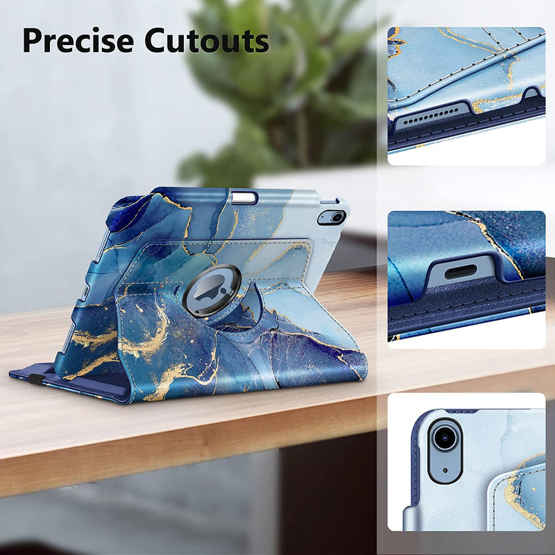 iPad 11-Inch A16 Chip 2025, iPad 10th Gen (2022) 360-Degree Rotating Case w/ Pencil Holder | Fintie