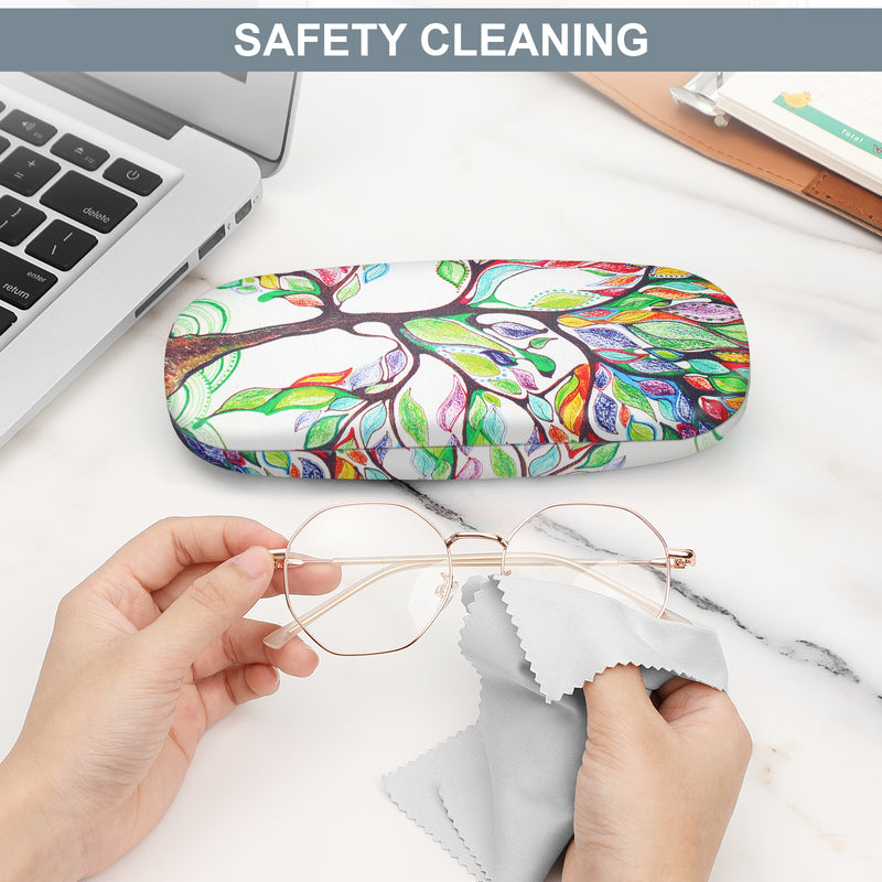 Eyeglasses Holder Box with Cleaning Cloth | Fintie