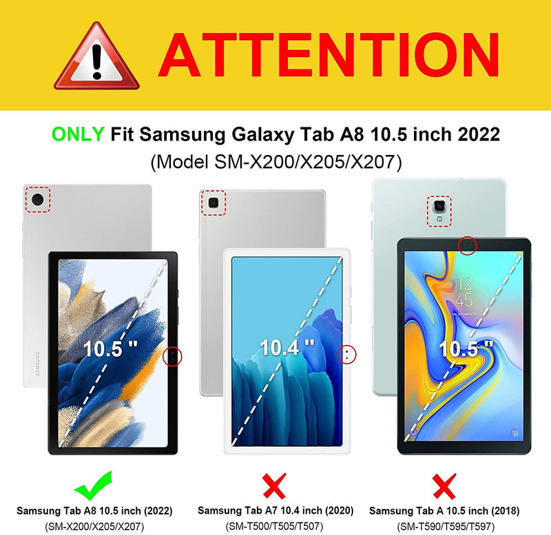 Galaxy Tab A8 10.5 Inch 2021 Keyboard Case [7 Color Backlight] | Fintie