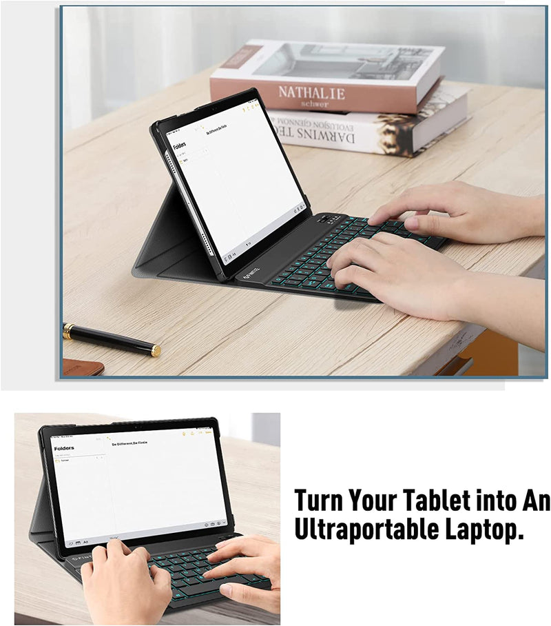 Galaxy Tab A8 10.5 Inch 2021 Keyboard Case [7 Color Backlight] | Fintie