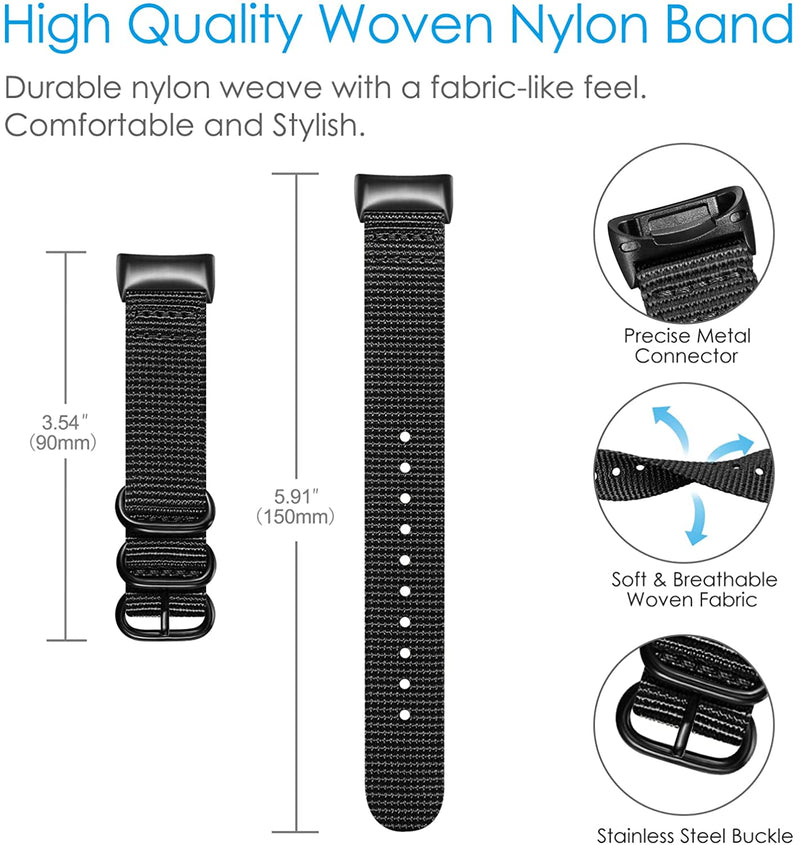 Fitbit Charge 6/5 Band Nylon Sports Strap | Fintie