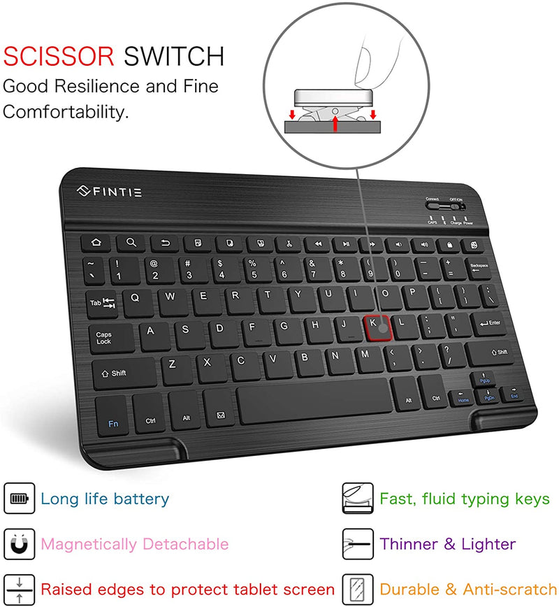 Galaxy Tab S6 Lite 2024/2022/2020 Keyboard Case with Soft TPU Back | Fintie