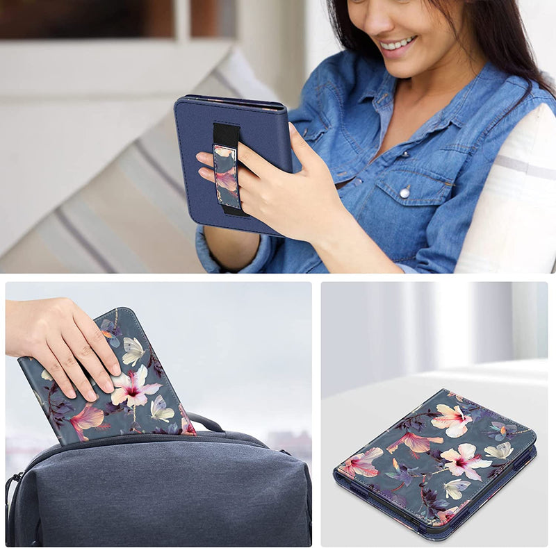 Nook GlowLight 4e/4 Vegan Leather Folio Case w/ Hand Strap | Fintie