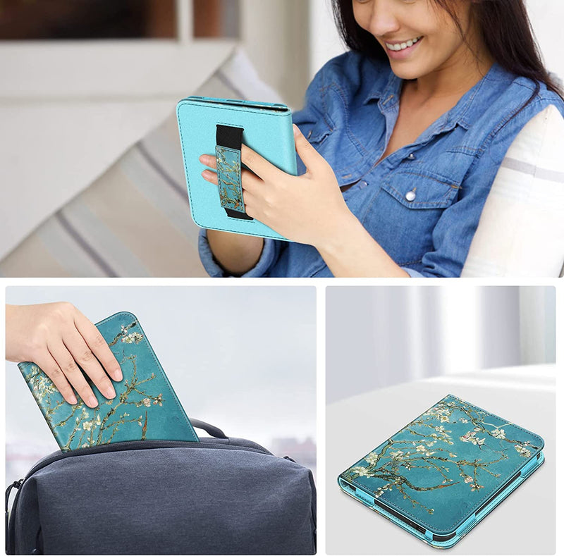 Nook GlowLight 4e/4 Vegan Leather Folio Case w/ Hand Strap | Fintie