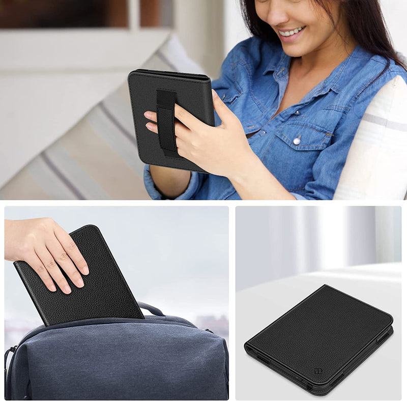 Nook GlowLight 4e/4 Vegan Leather Folio Case w/ Hand Strap | Fintie