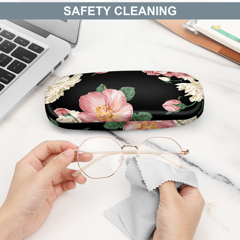 Eyeglasses Holder Box with Cleaning Cloth | Fintie