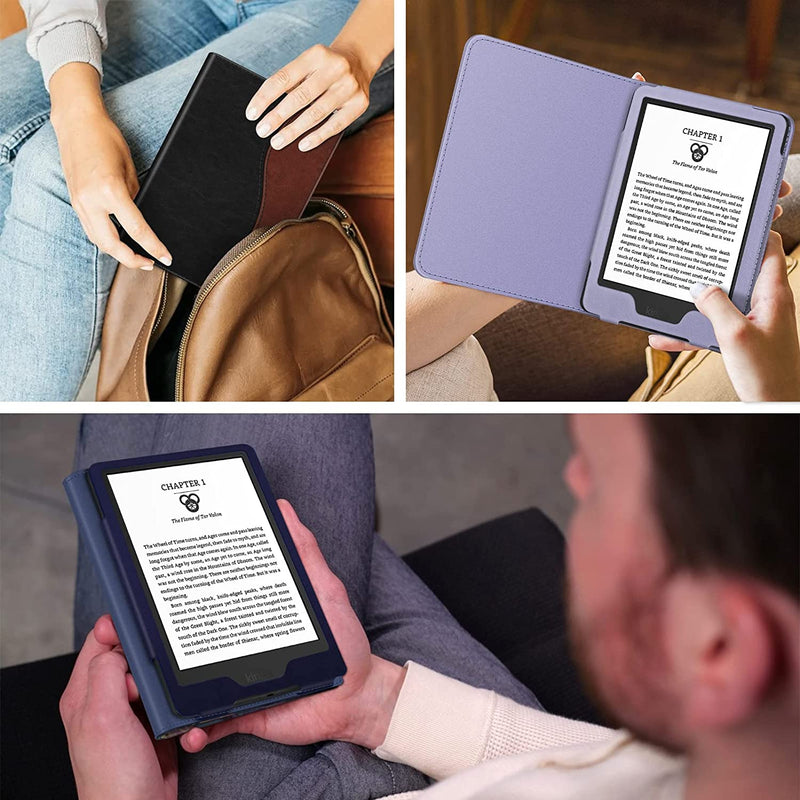 Kindle (11th Gen 2024/2022) Book-Style Vegan Leather Cover | Fintie