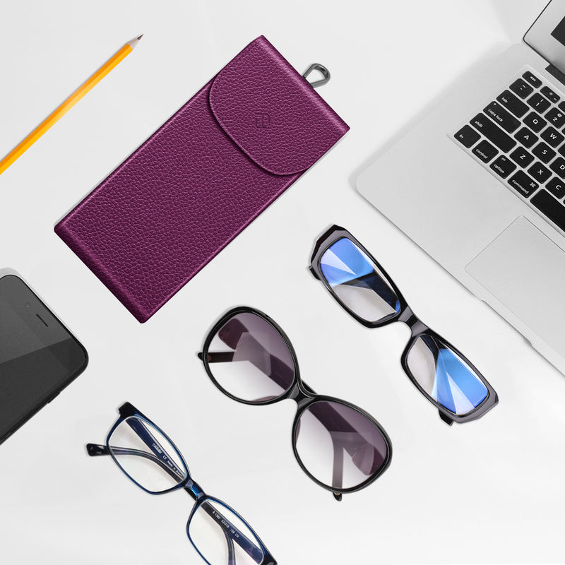 Double Eyeglasses Case with Carabiner Hook | Fintie
