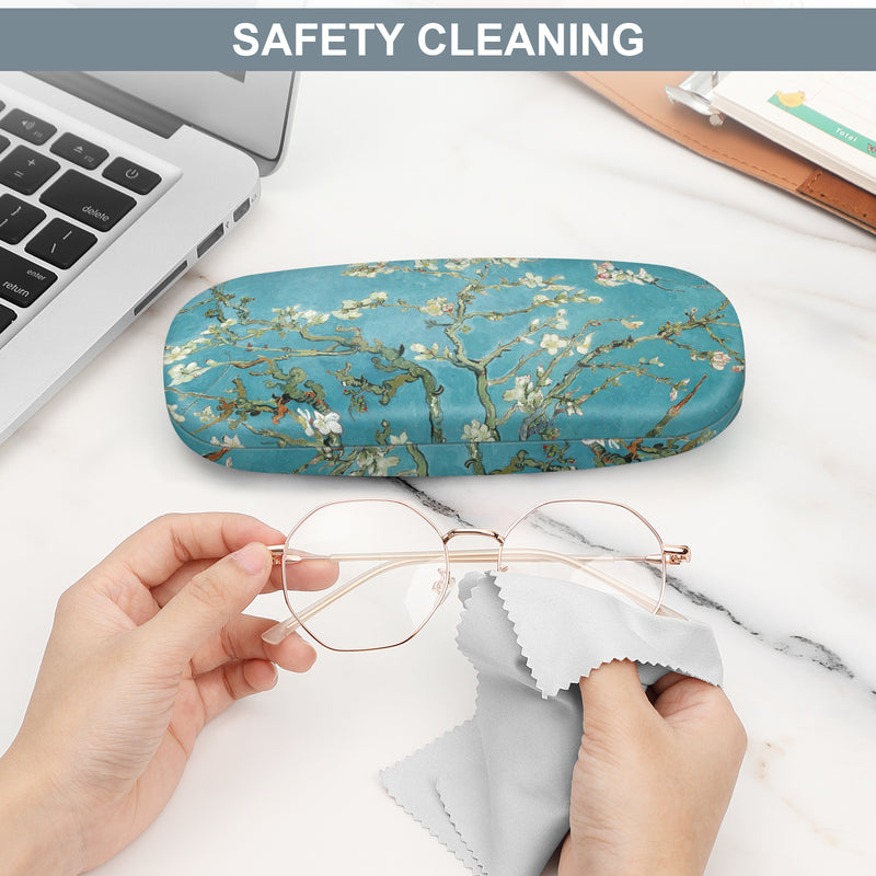 Eyeglasses Holder Box with Cleaning Cloth | Fintie