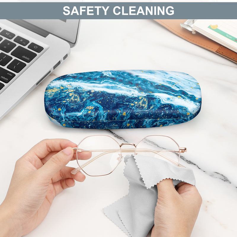 Eyeglasses Holder Box with Cleaning Cloth | Fintie