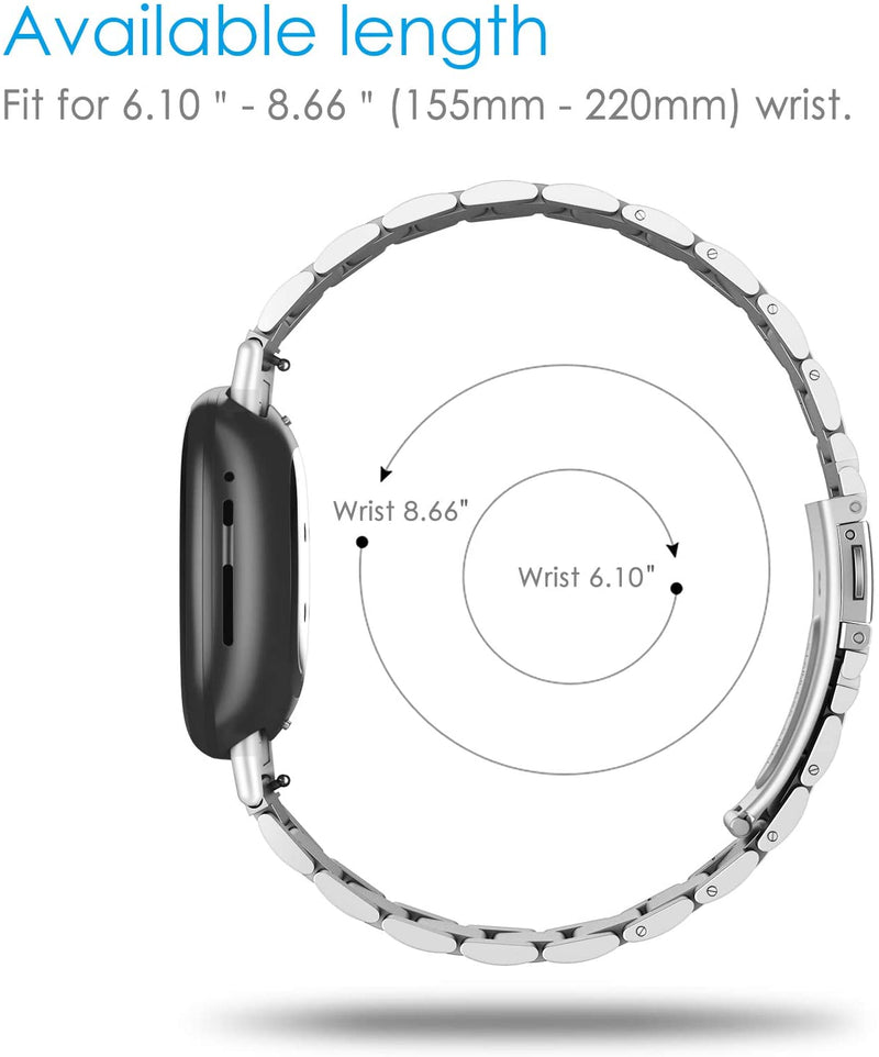 Fitbit Versa 3 / Fitbit Sense Thin Metal Band | Fintie