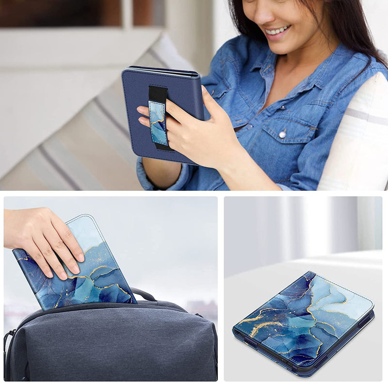 Nook GlowLight 4e/4 Vegan Leather Folio Case w/ Hand Strap | Fintie