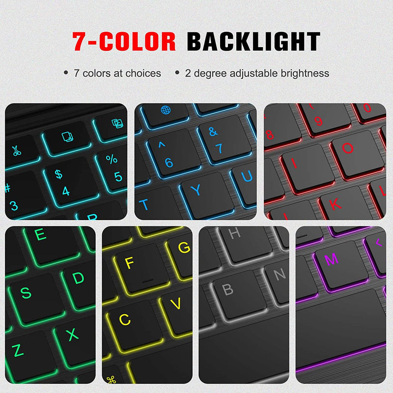 Galaxy Tab S8/Tab S7 11 inch 7 Color Backlit Bluetooth Keyboard Slim Case Cover | Fintie