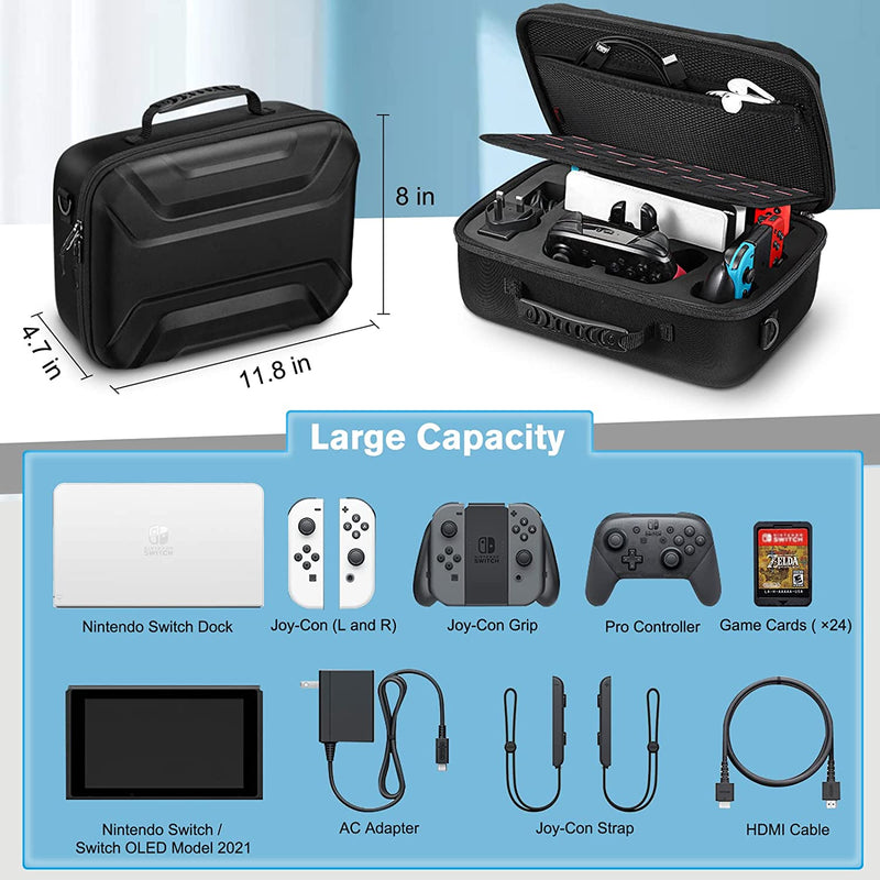 Nintendo Switch OLED 2021 / Switch 2017 Carrying Storage Case Messenger Bag | Fintie