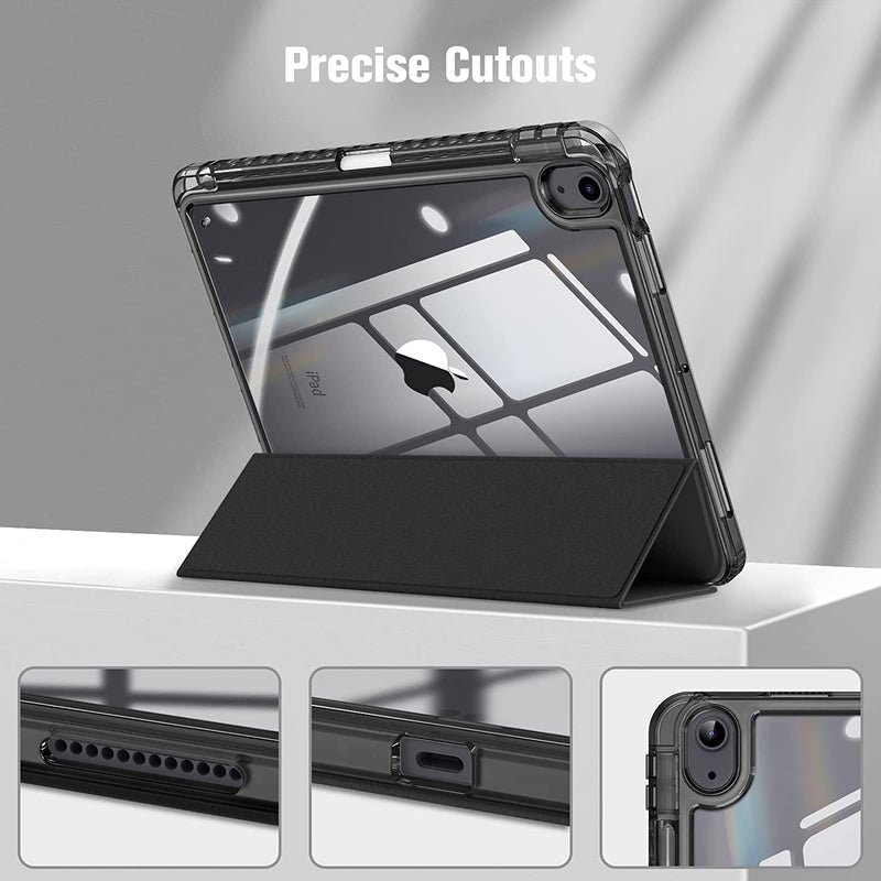 iPad Air 11" (M3 chip 2025, M2 chip, 2024), iPad Air 5th/4th Generation (10.9") Hybrid Slim Case with Transparent Clear Back | Fintie