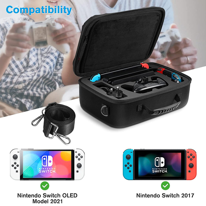 Nintendo Switch OLED 2021 / Switch 2017 Carrying Storage Case Messenger Bag | Fintie