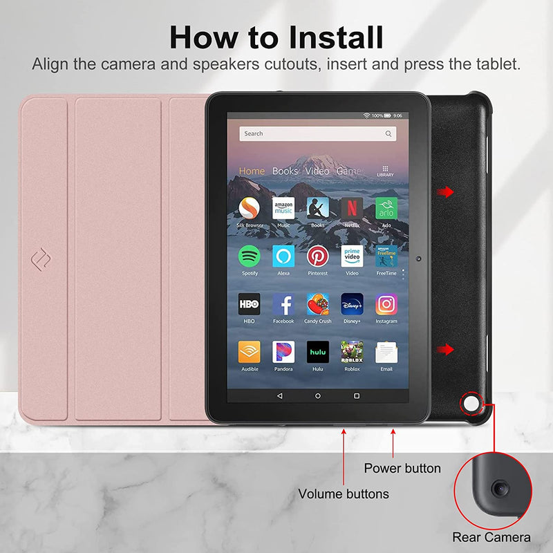 Fire HD 8 / Fire HD 8 Plus (12th/10th Gen, 2024/2022/2020) Slim Trifold Case | Fintie