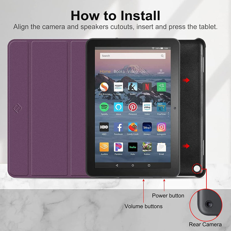 Fire HD 8 / Fire HD 8 Plus (12th/10th Gen, 2024/2022/2020) Slim Trifold Case | Fintie