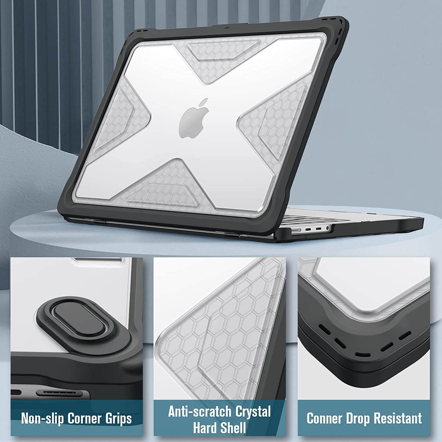 Case for MacBook Pro 14 Inch A2779 A2442 2023-2021 Rugged Hard